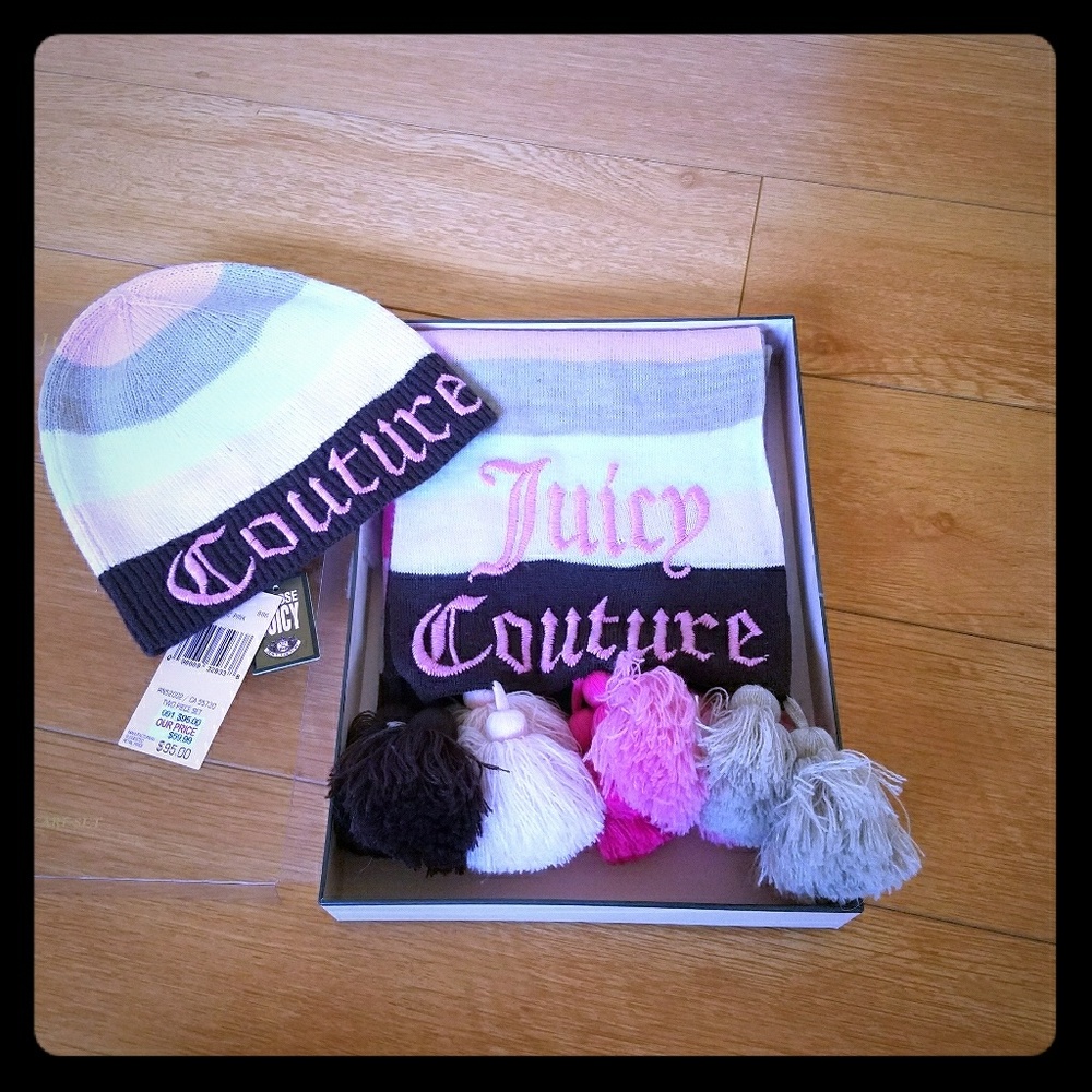 Vintage Juicy Couture Hat and Scarf Set